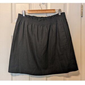 J. Crew black paperbag linen blend skirt 12